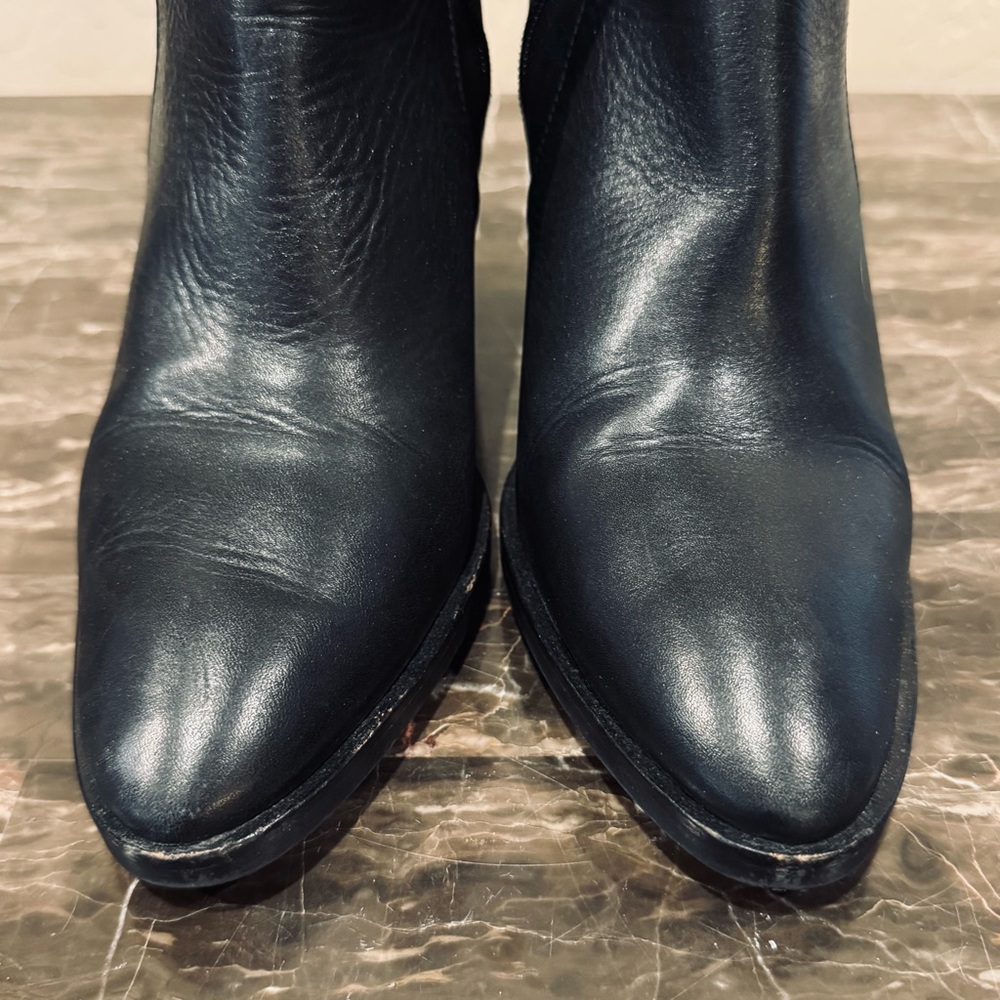 Topshop Black Leather Heeled Ankle Boots - Picture 7 of 12